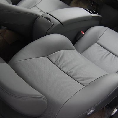 Grey seat leather